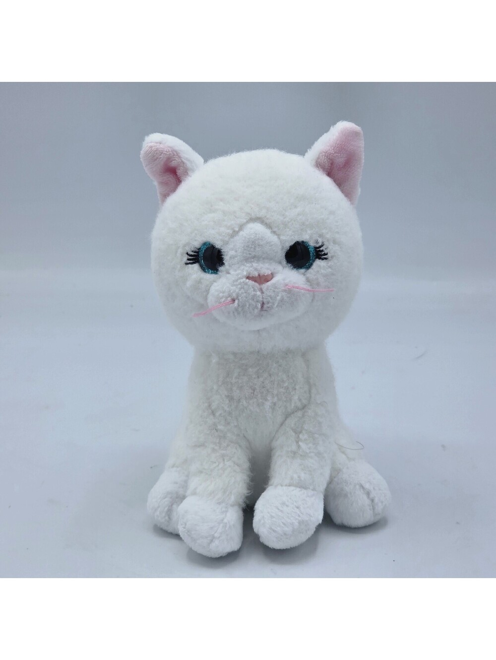 Ty AMELIA White Cat Blue Glitter Eyes Plush 6.5” Stuffed Animal